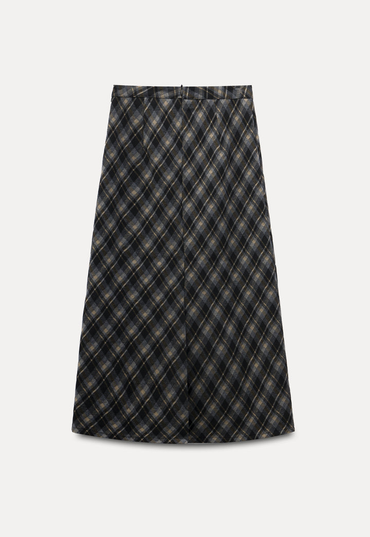 Women's Plaid A-Line Midi Skirt