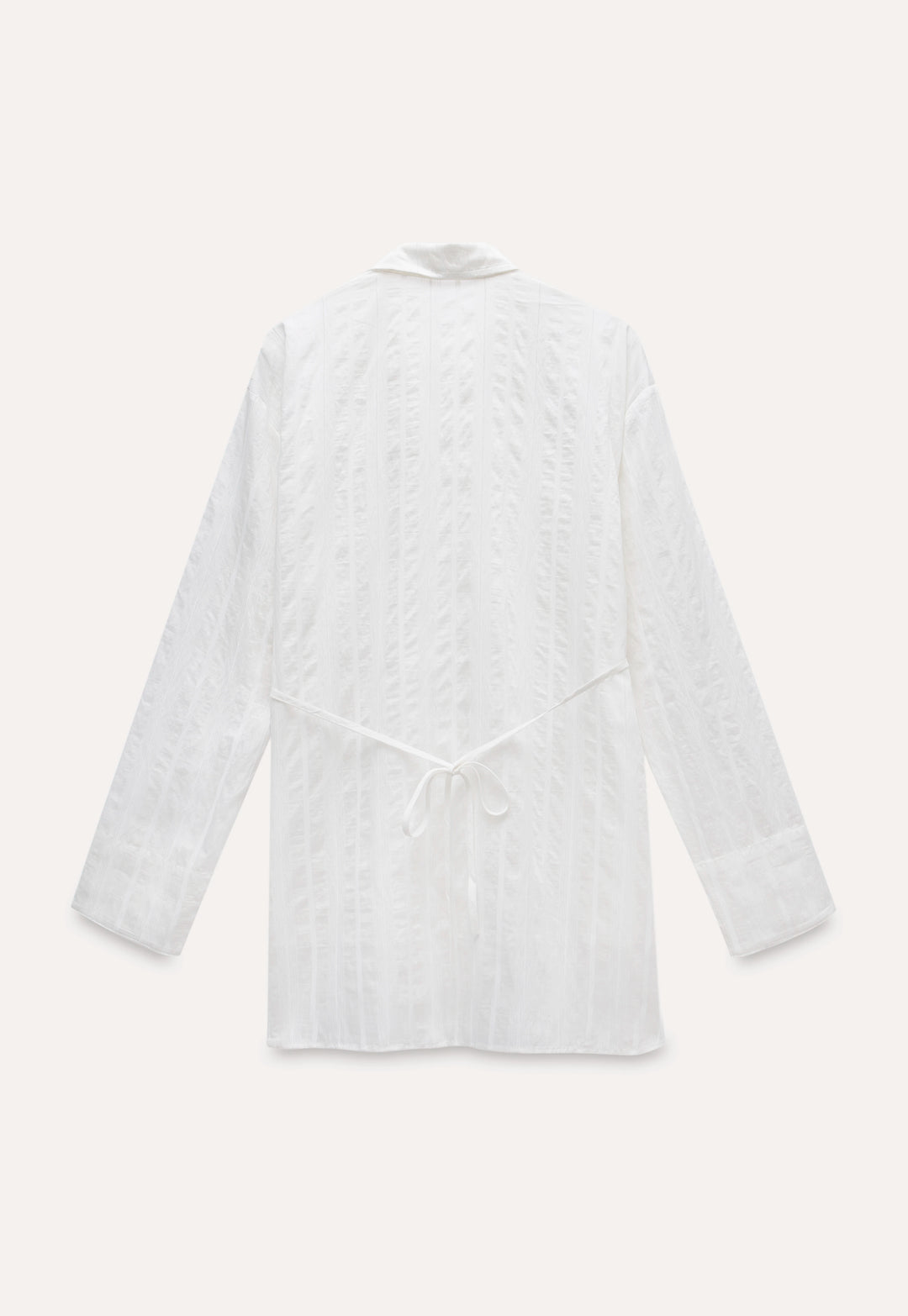 Women's Sheer Textured Long Sleeve Button-Up Shirt