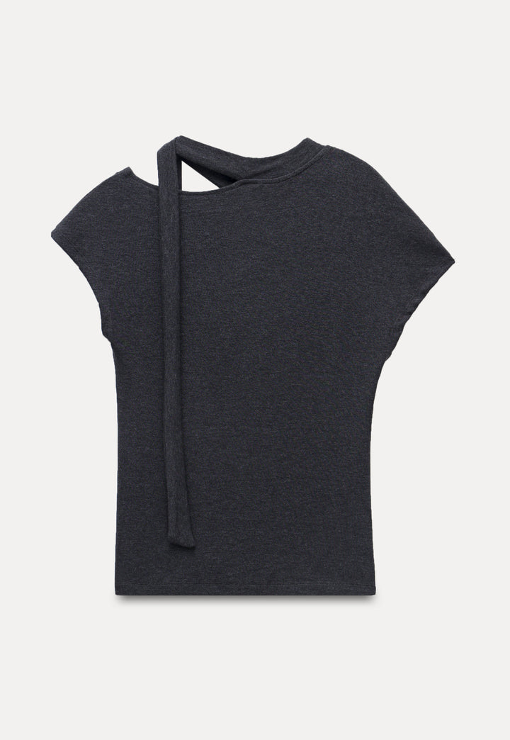 Asymmetric Tie-Shoulder Tee