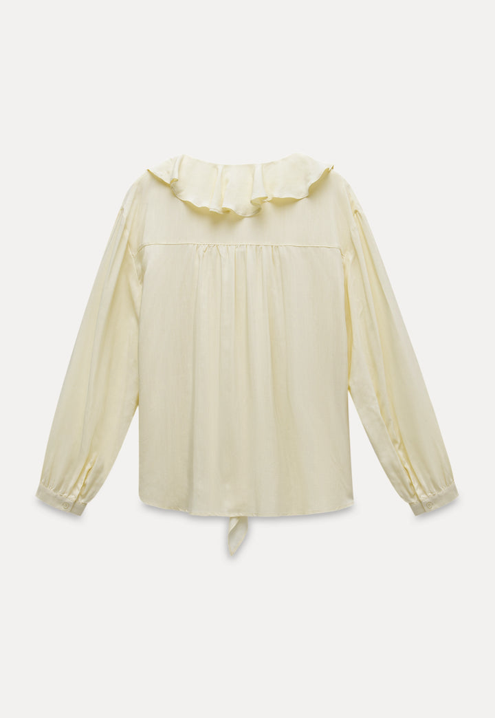 Soft Ruffled Long Sleeve Blouse