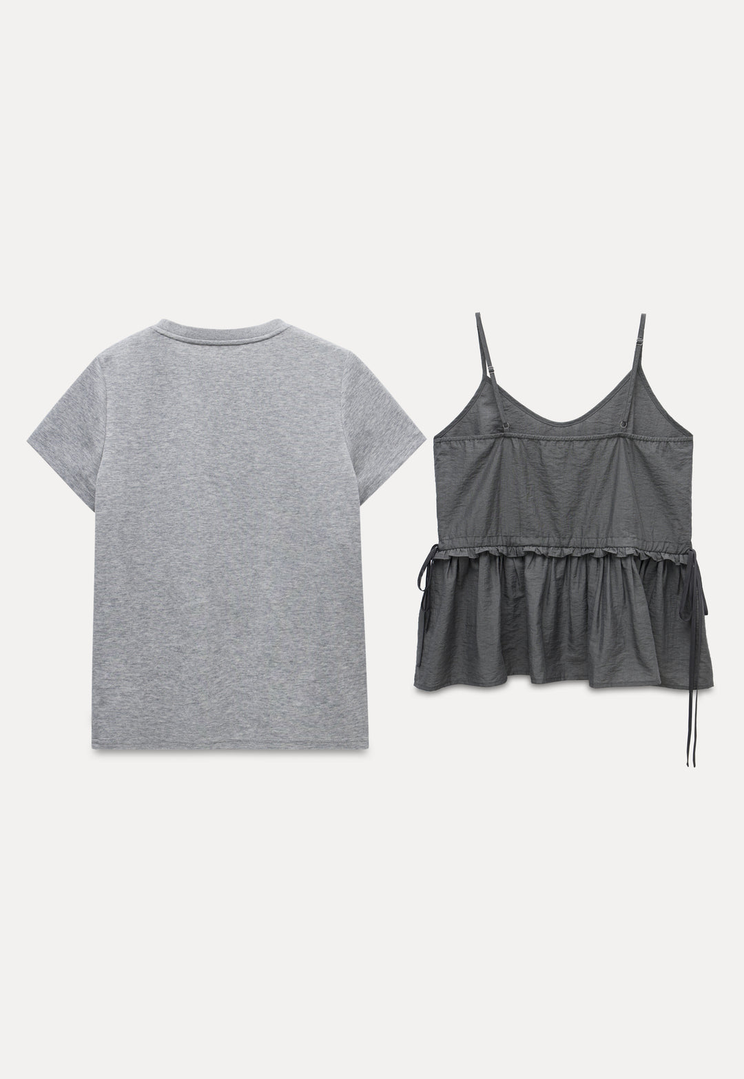 Women's 2-Piece Set: Graphic T-Shirt & Ruffle Hem Cami Top