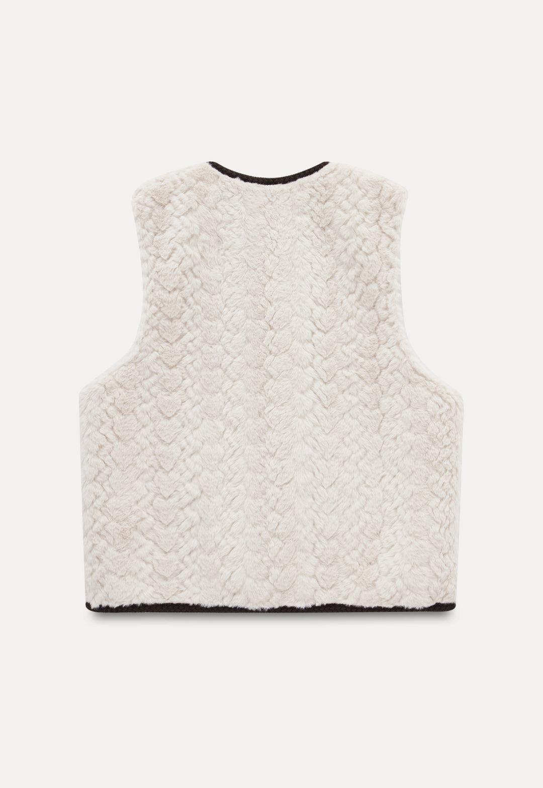 Faux Shearling Button-Up Vest