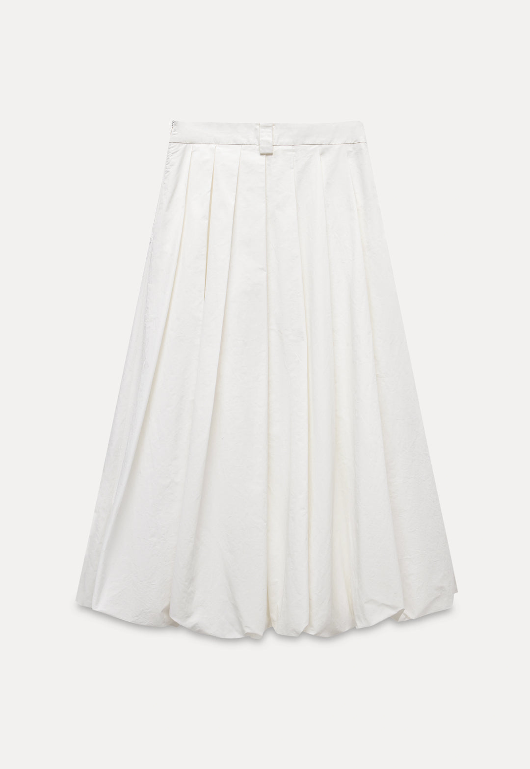 White Pleated Midi Skirt