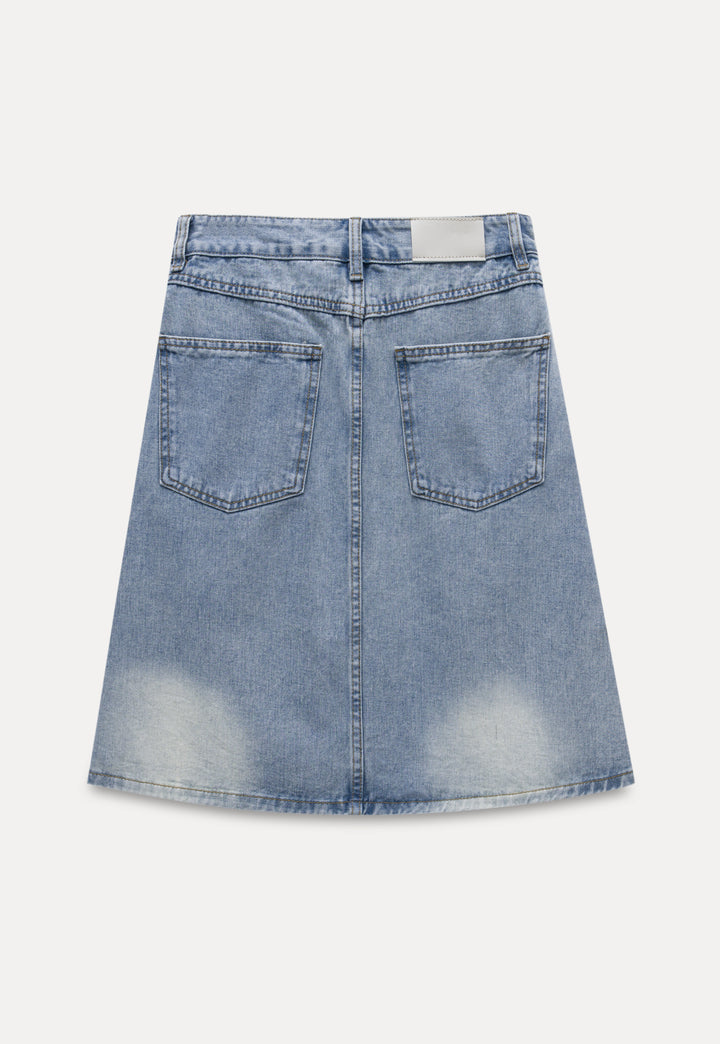 Women's High Waist A-Line Denim Skirt