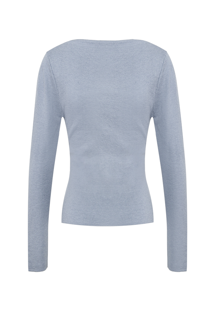 Women's Draped Knit Top with Side Ruching