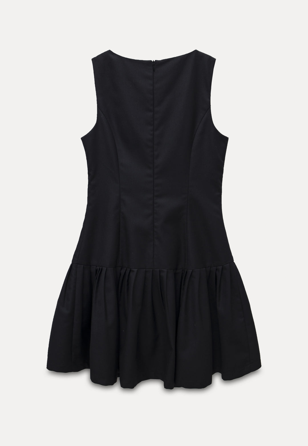 Sleeveless Ruffle Hem Dress with Shoulder Flower Detail