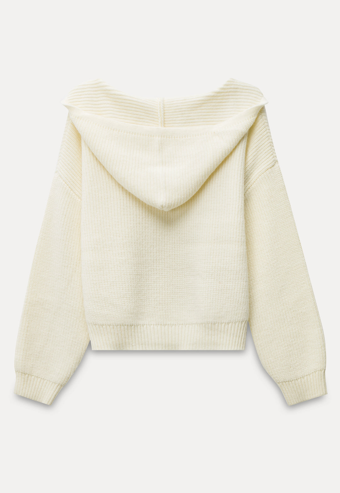 Women's Hooded Knit Sweater with Drop Shoulders