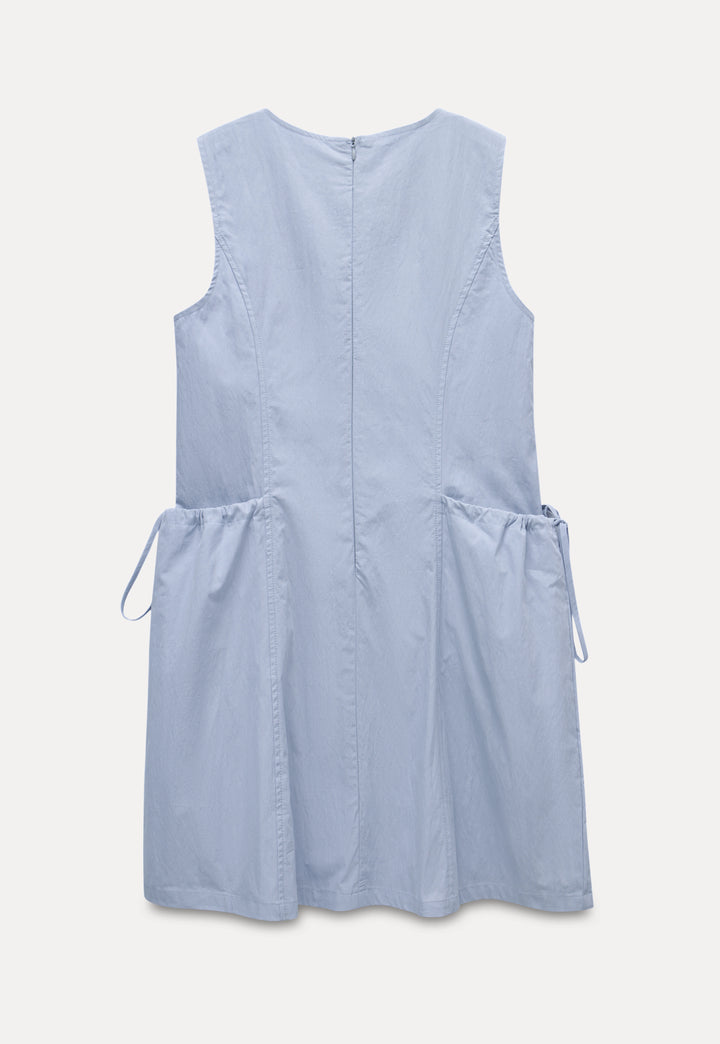 Sleeveless Drawstring Waist A-Line Dress