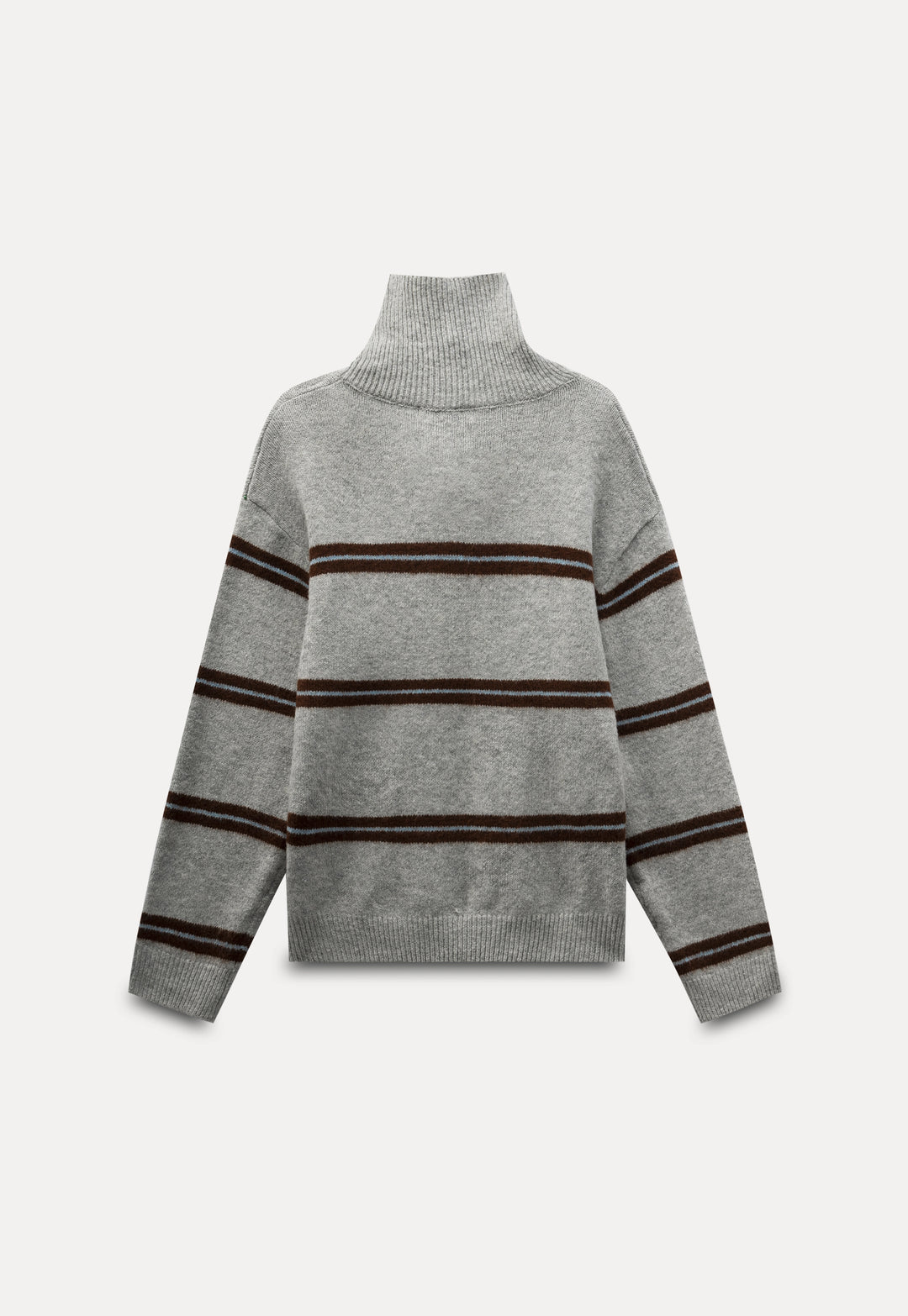 Women's Striped Half-Zip Sweater