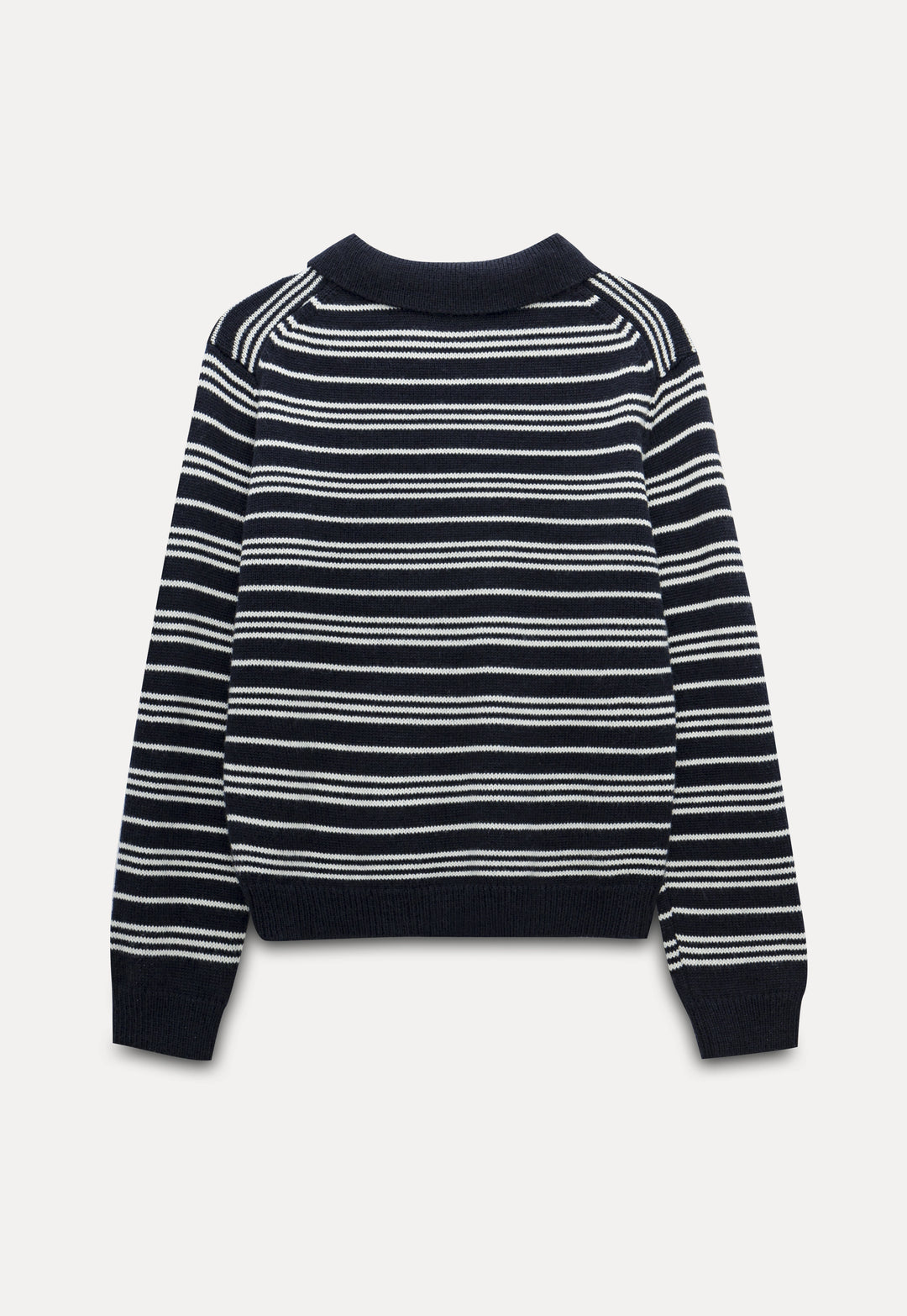 Classic Striped Knit Polo Sweater