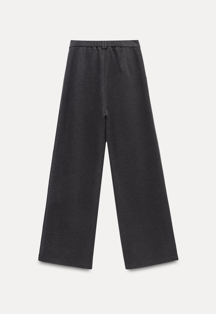 Pleated High-Waist Straight Leg Casual Pants