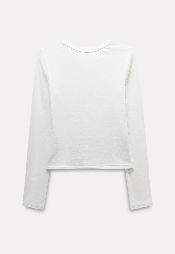 Women's Basic Long-Sleeve Cropped T-Shirt