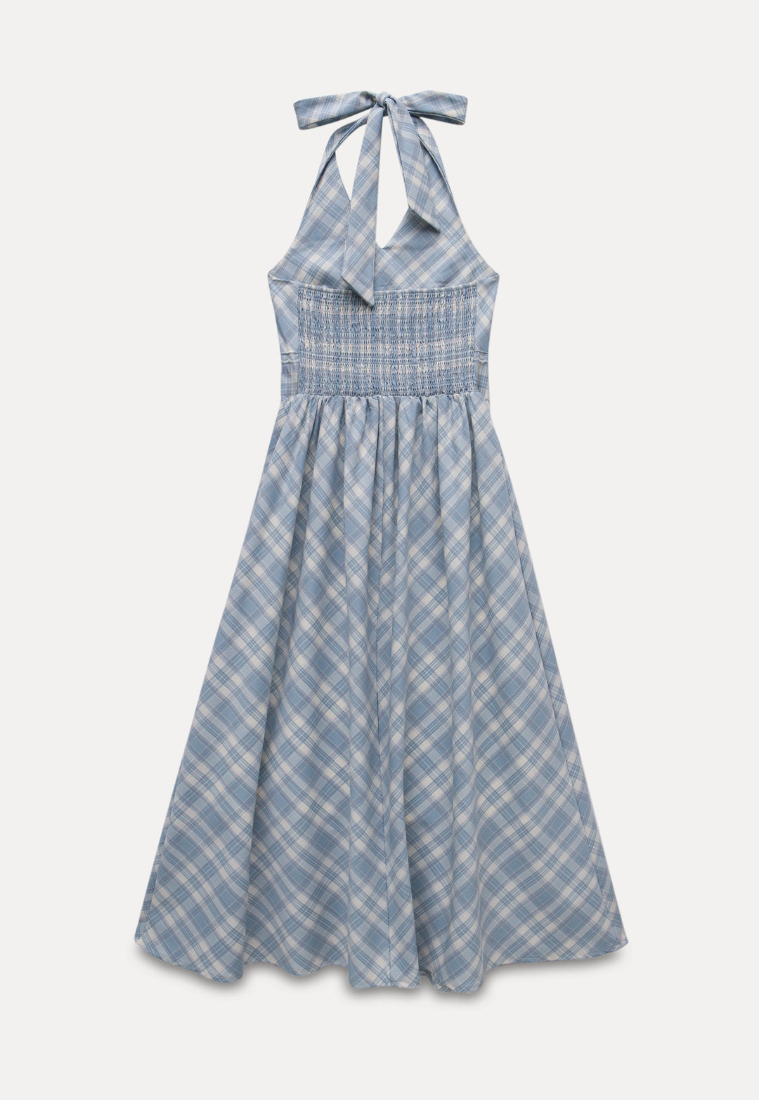 Plaid Halter Neck A-Line Dress