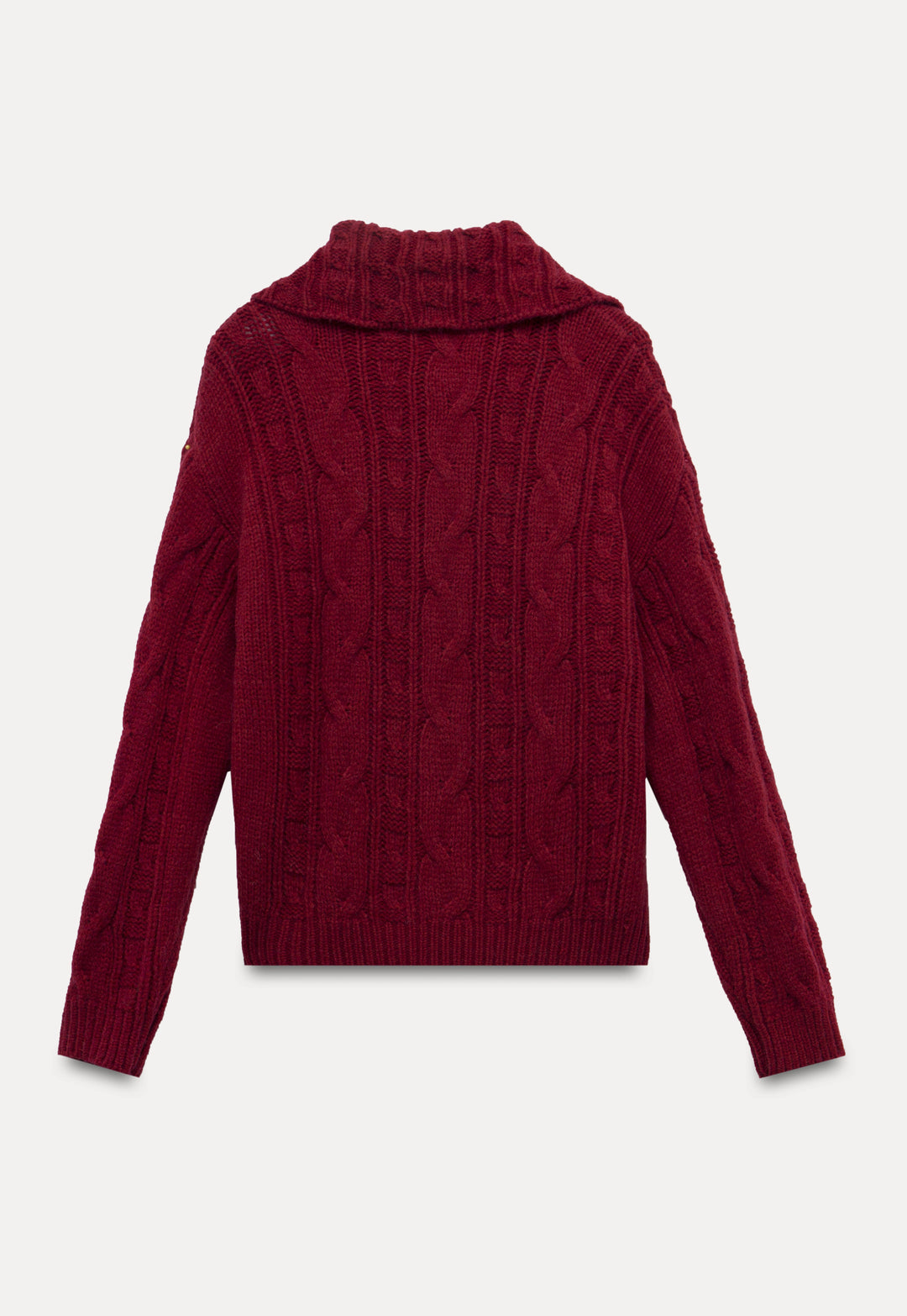 Women's High Neck Cable Knit Cardigan