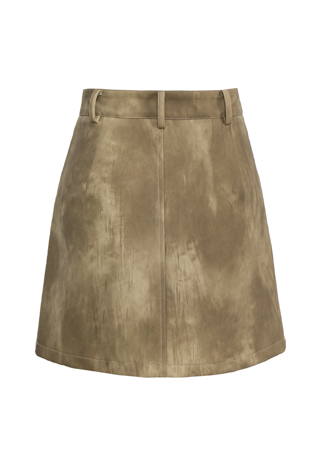 Women's High-Waisted A-Line Leather Skirt