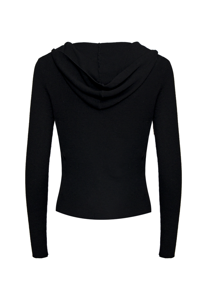 Women's Hooded Twist-Knot Knit Top