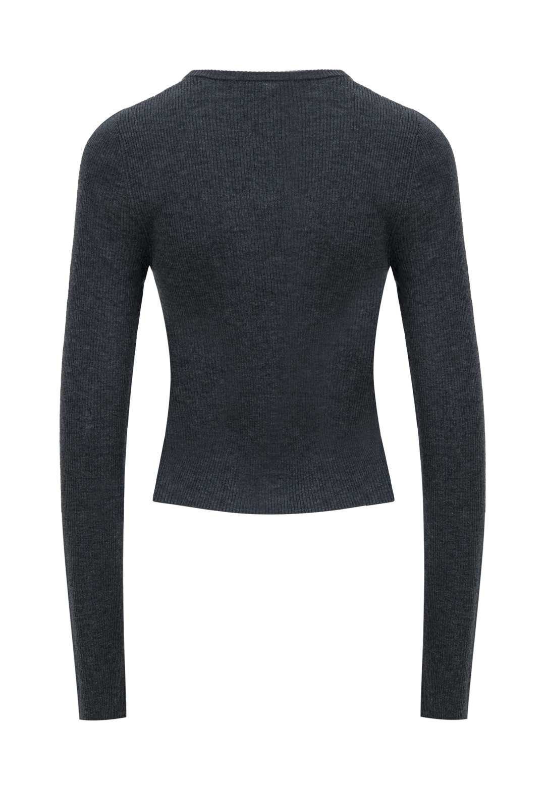 Basic Long-Sleeve Ribbed Knit Top