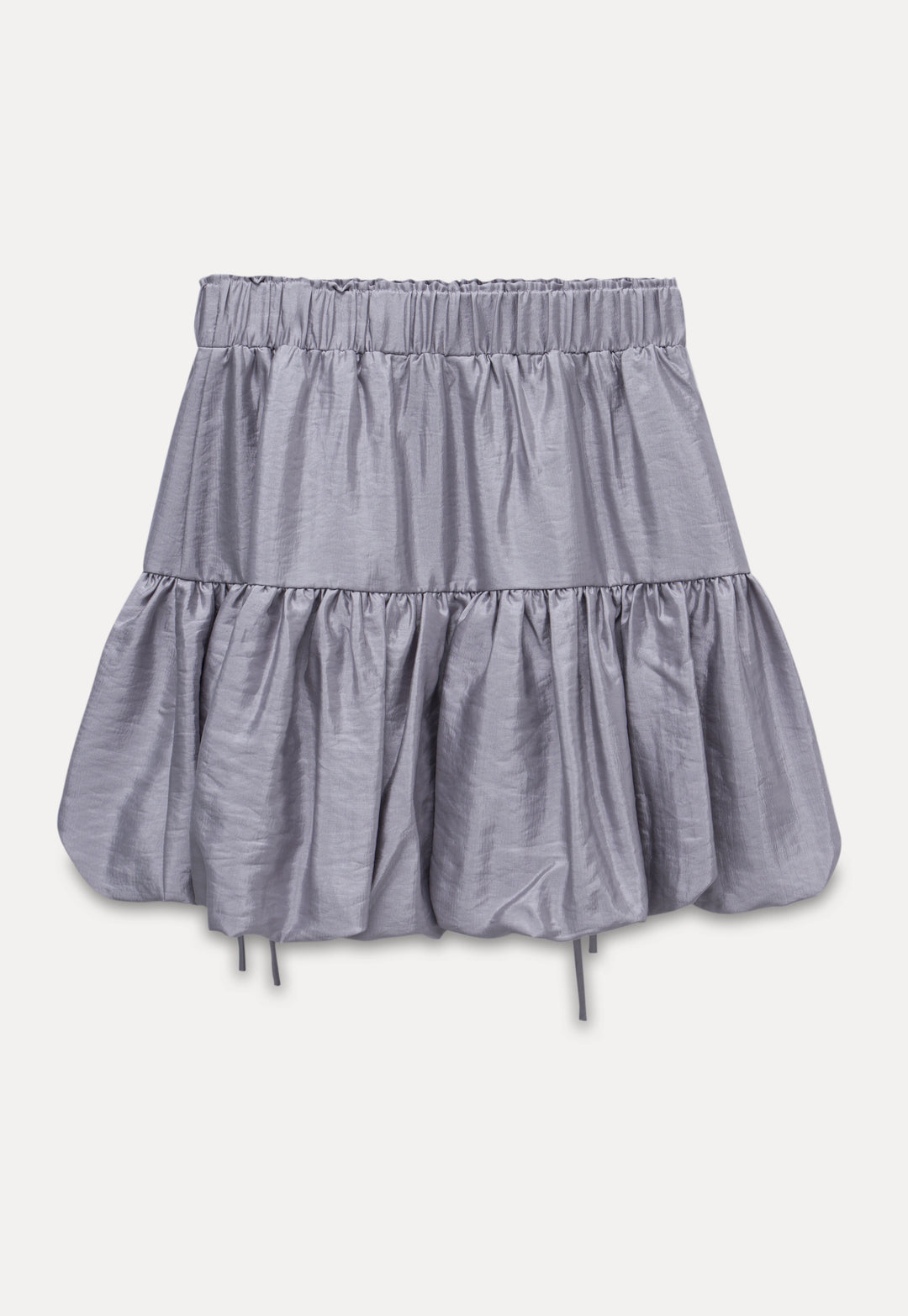 Gray Tiered Bubble Mini Skirt