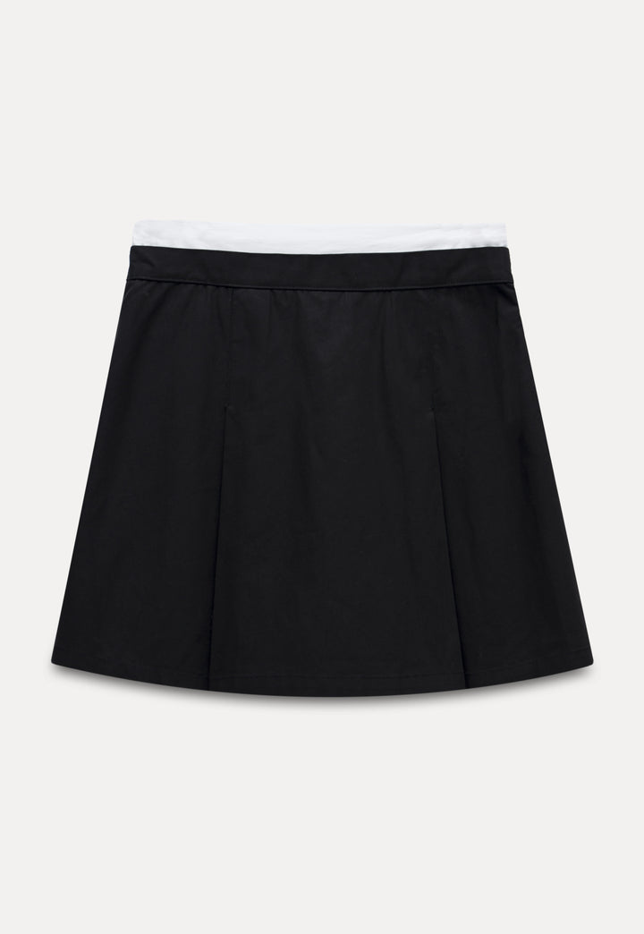 Contrast Waist Skirt