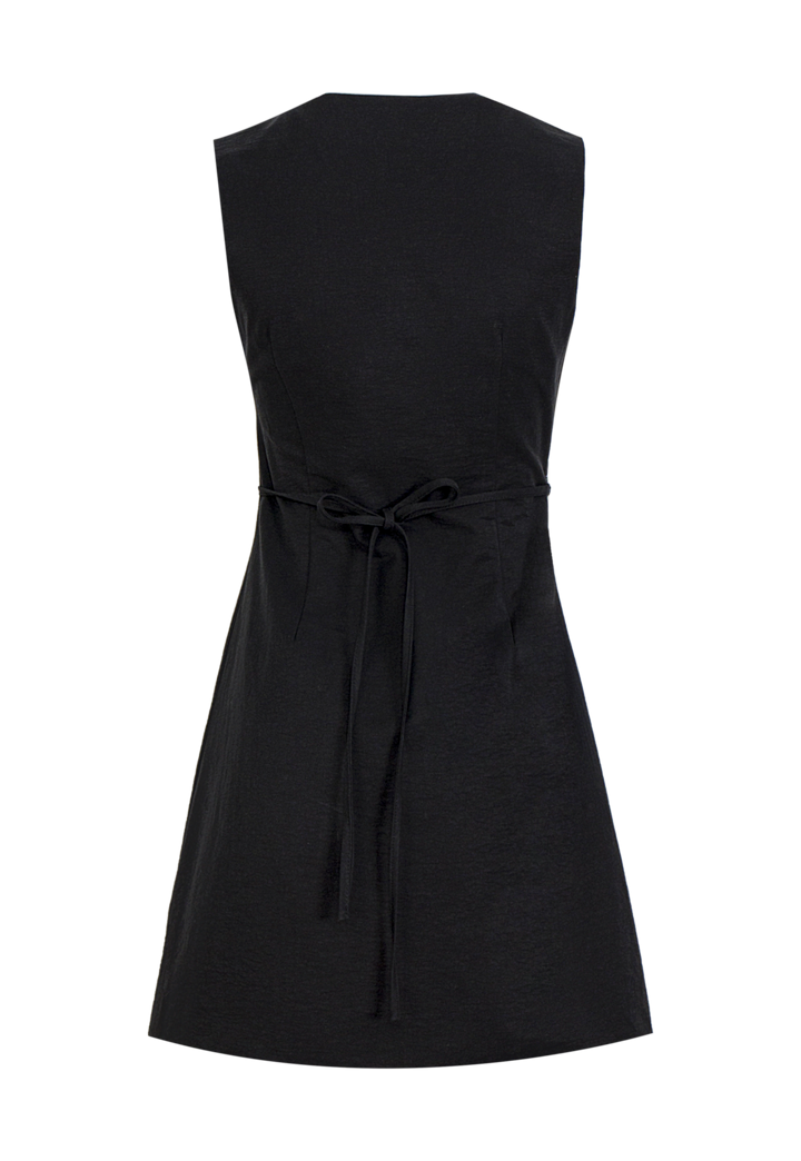 Women's Black Sleeveless Midi Dress