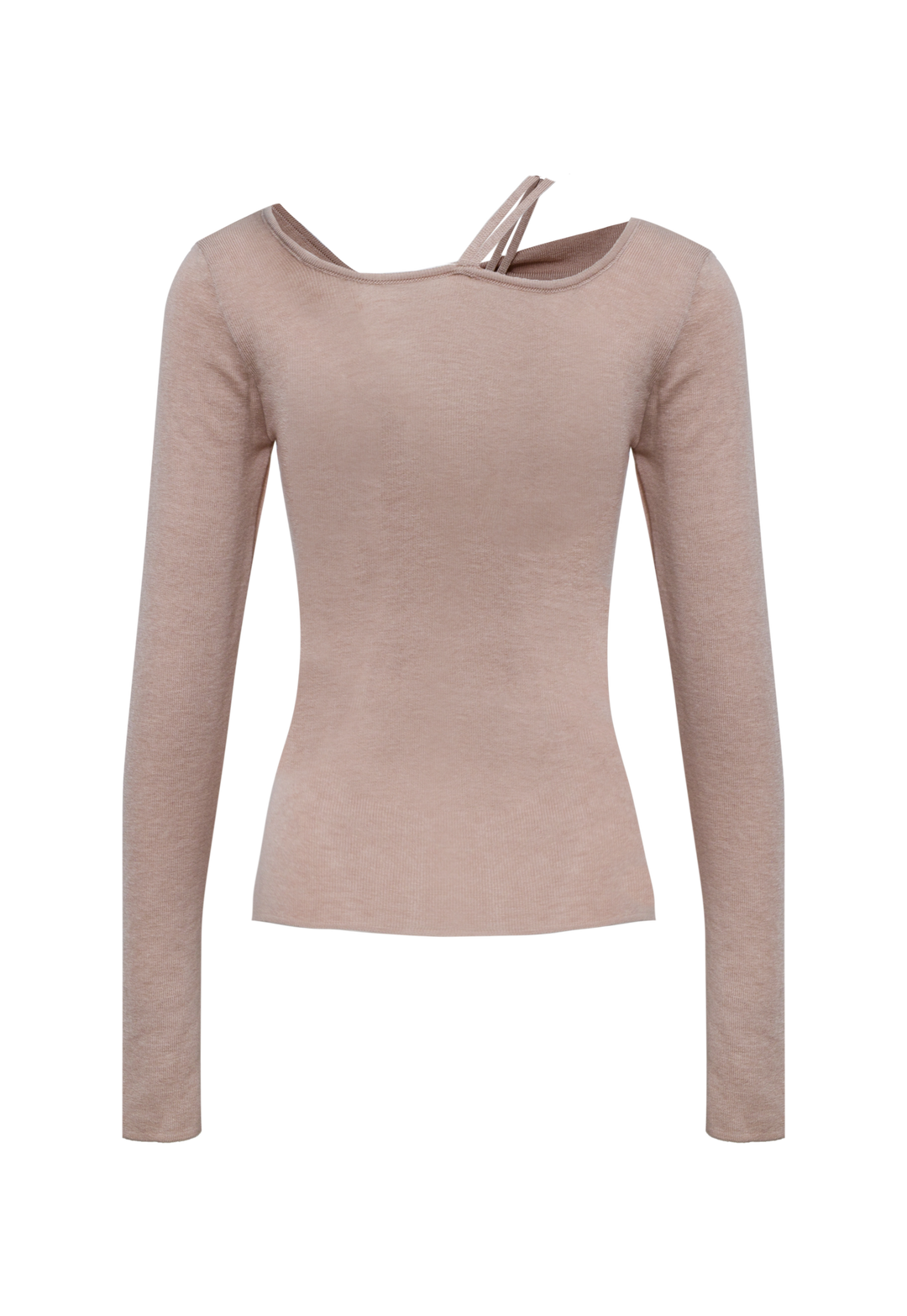 Elegant Taupe Asymmetrical Top