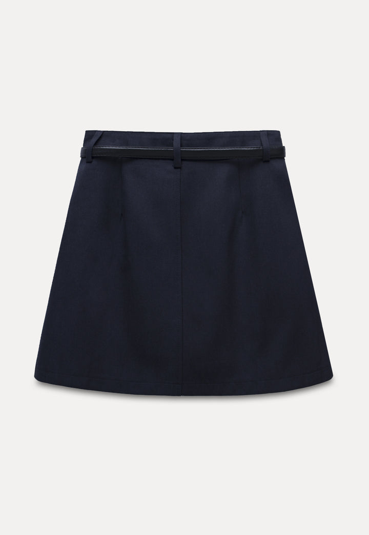 Casual Versatile A-Line Skirt With Belt