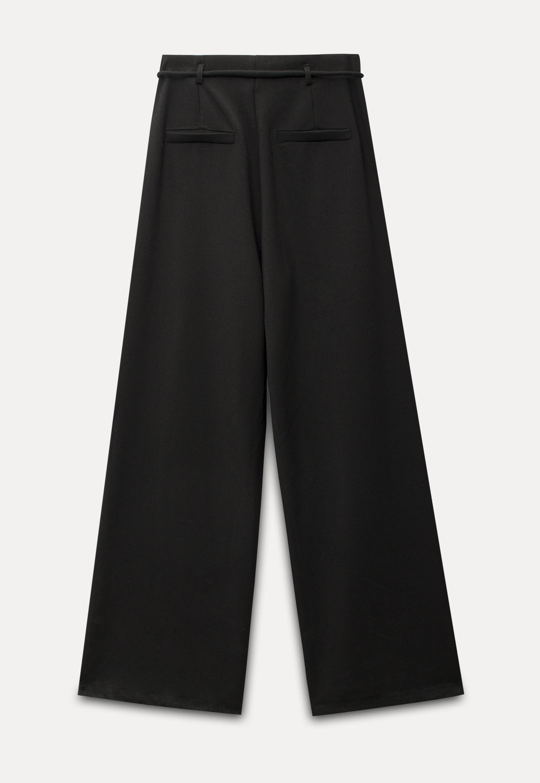 Wide-Leg Pleated Trousers with Belted Detail