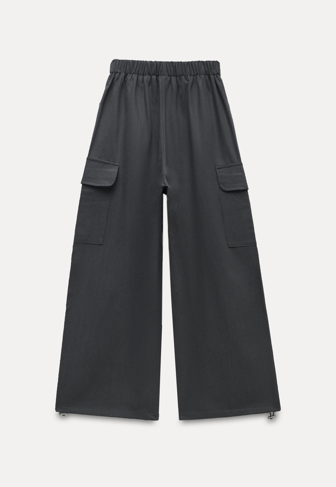 Wide-Leg Cargo Pants with Elastic Waist