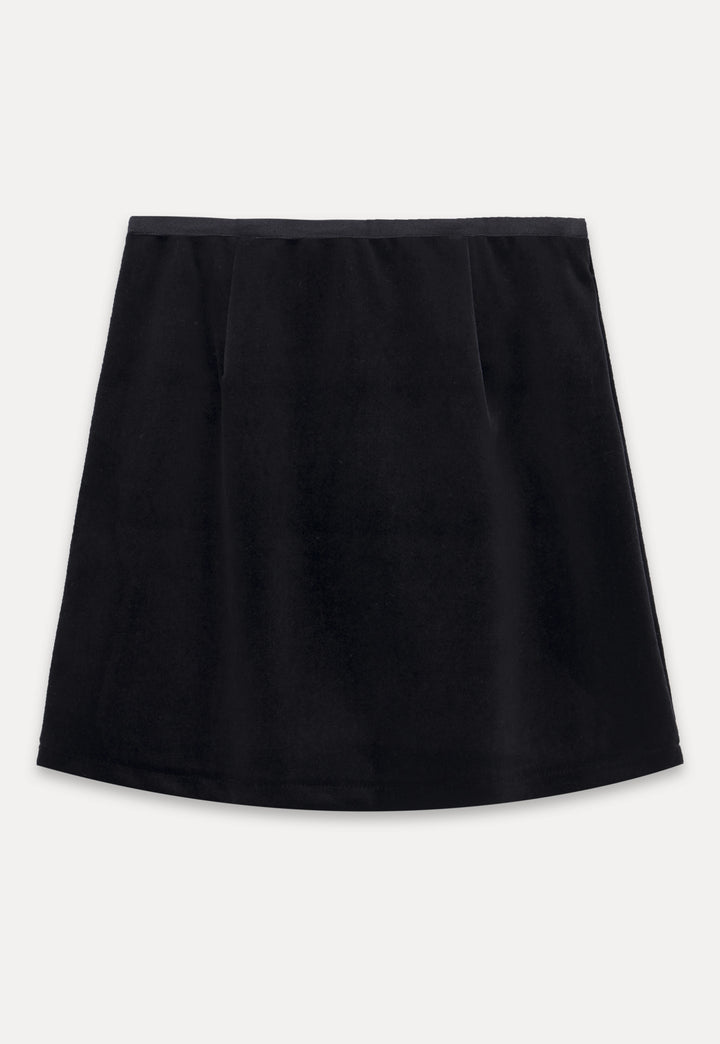 Women's Black Velvet Mini Skirt