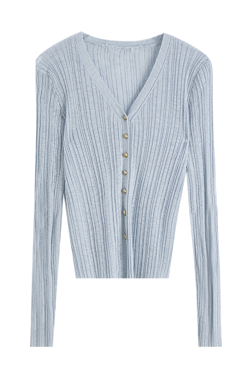 Cardigan tricoté boutonné à col en V pour femme