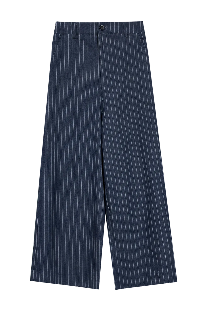 Pinstripe Tailored Trousers - Classic Professional Wear