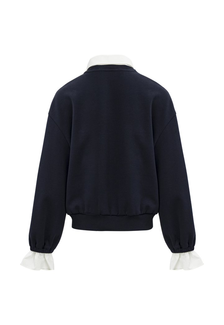 Sweatshirt with Ruffled Cuffs