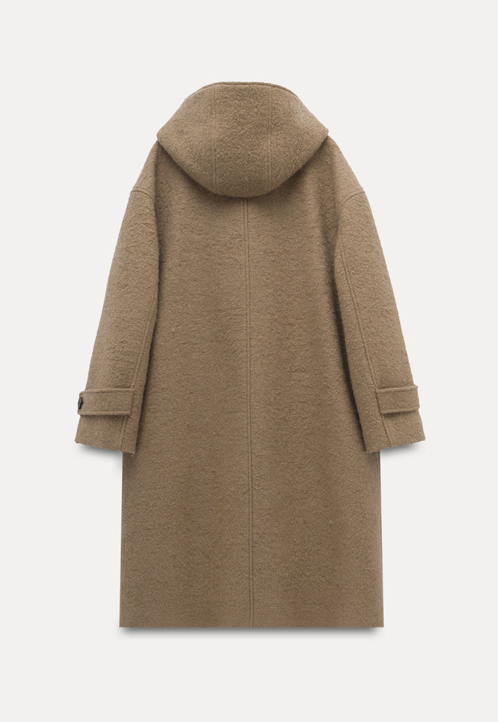 Women Thick Wool-Blend Hooded Coat