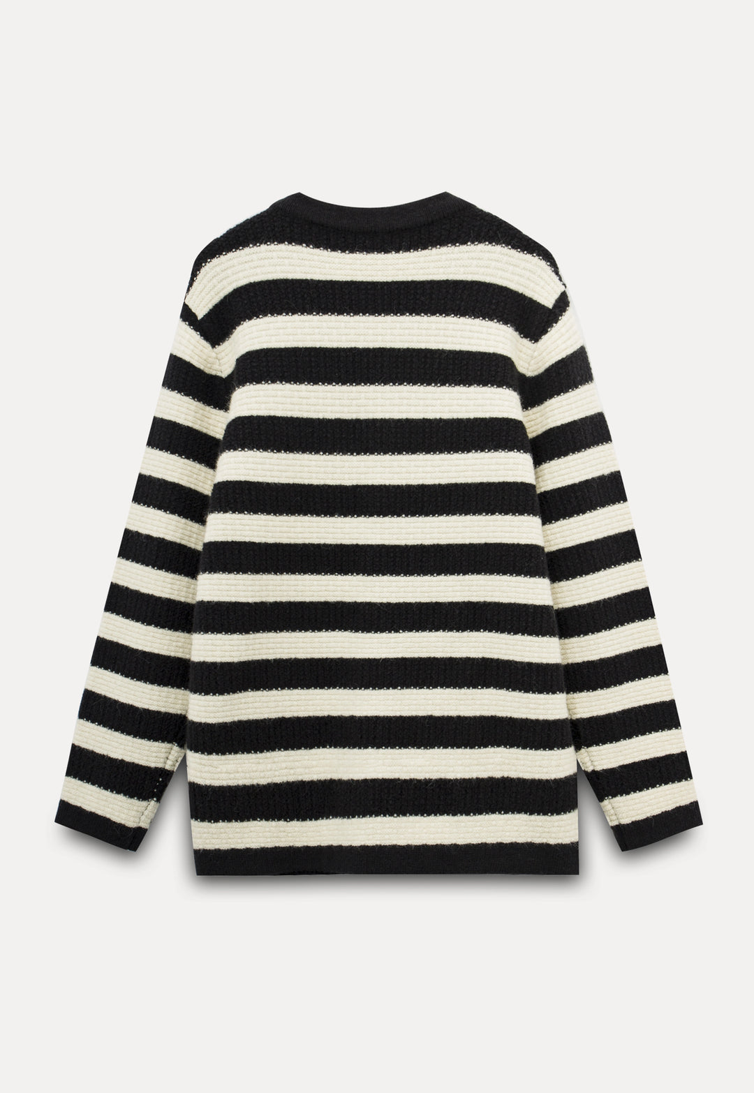 Women's Striped Button-Up Knit Cardigan