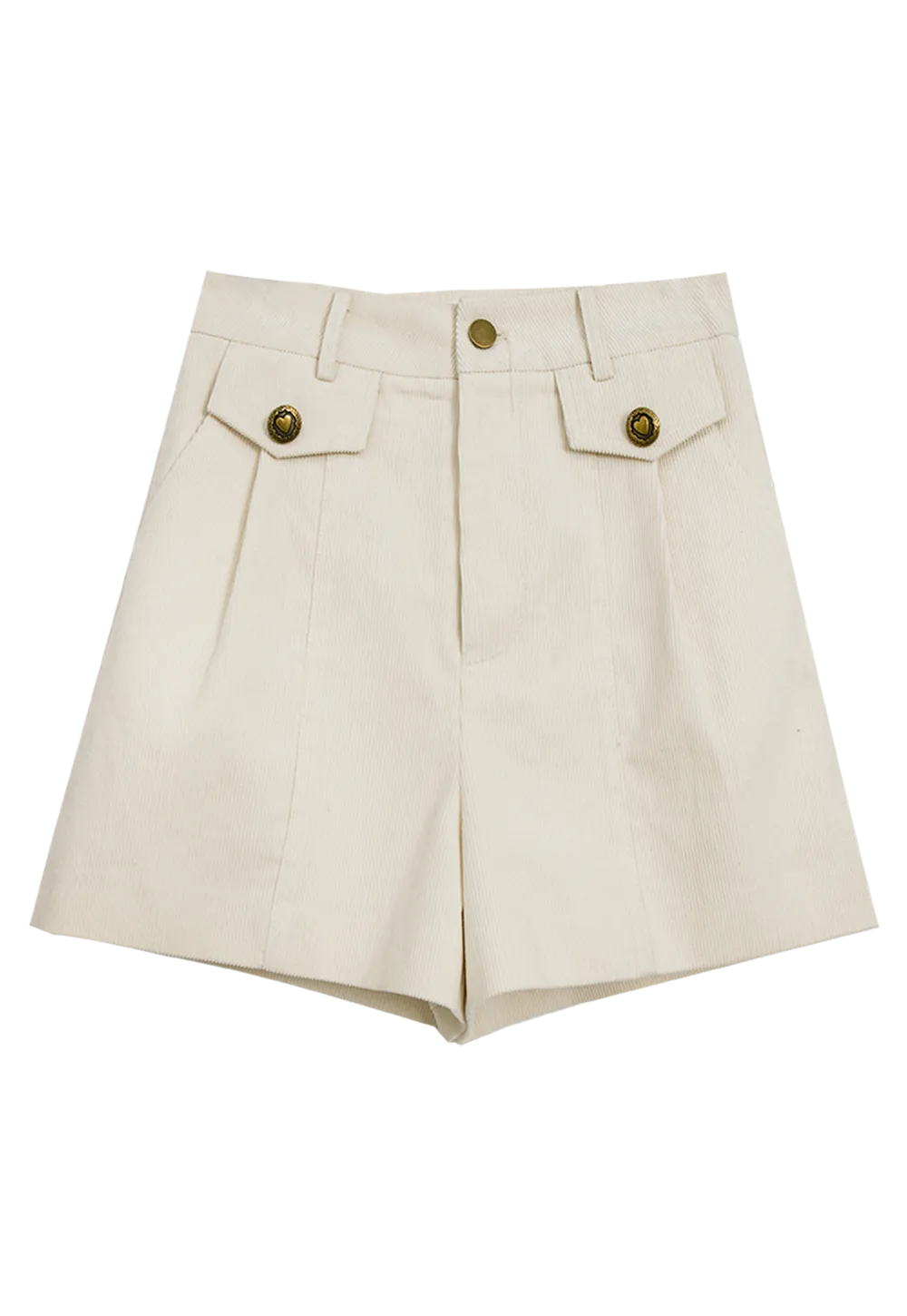 Damen-Shorts aus Cord mit hohem Bund