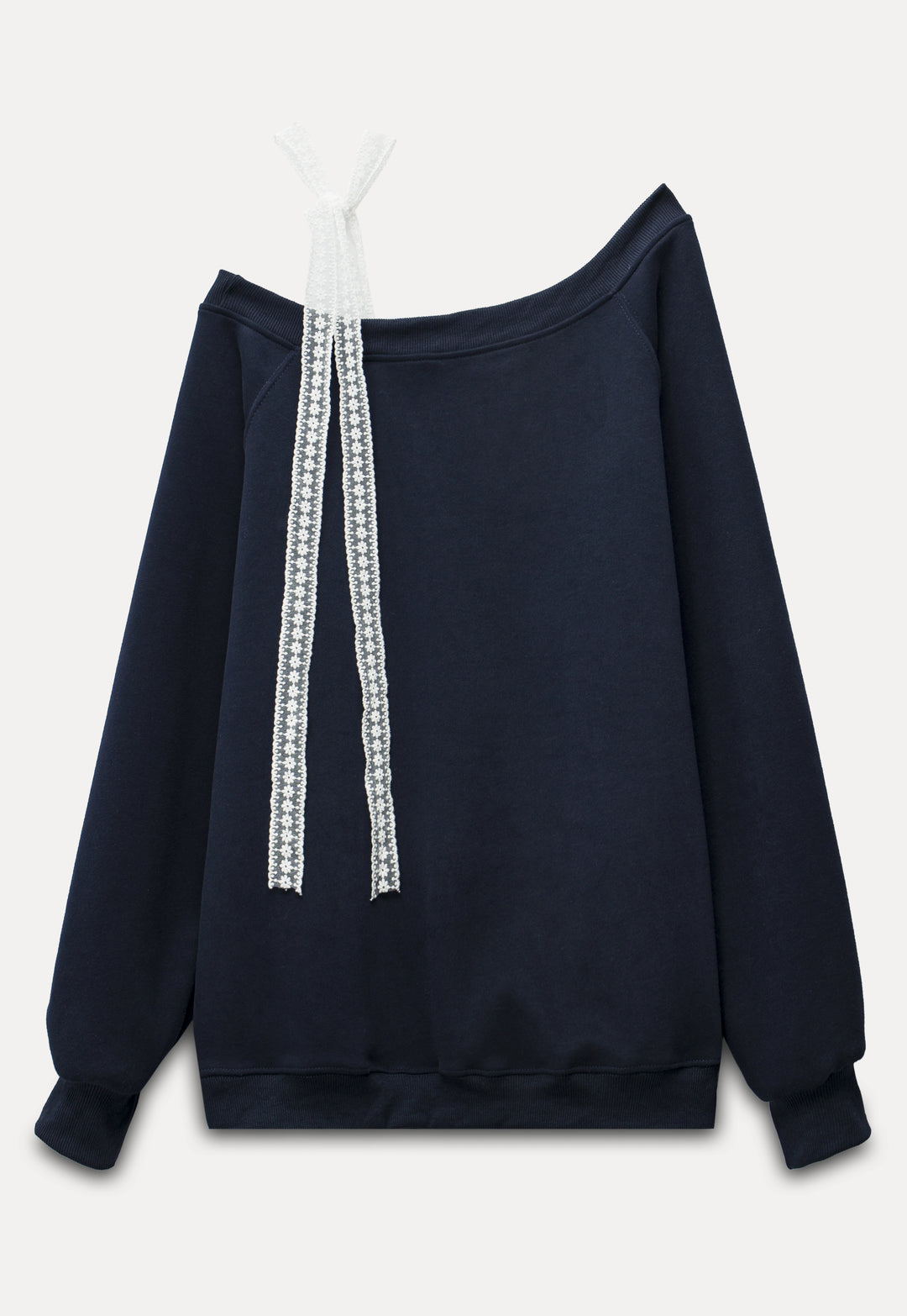 Women's Off-Shoulder Graphic Sweatshirt with Lace Details