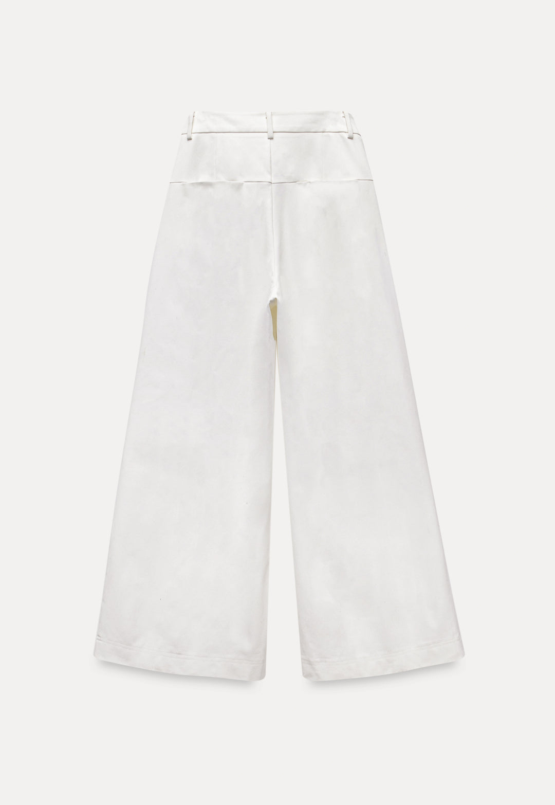 Women's White Wide-Leg Pleated Trousers