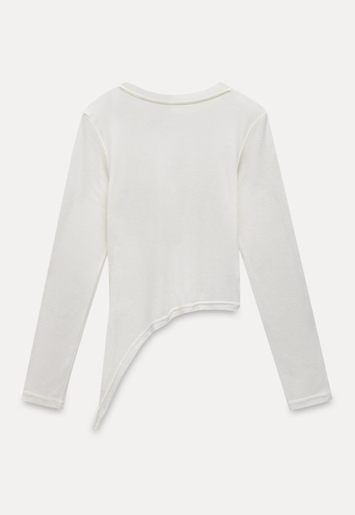 Women's Asymmetrical Hem Long Sleeve Top