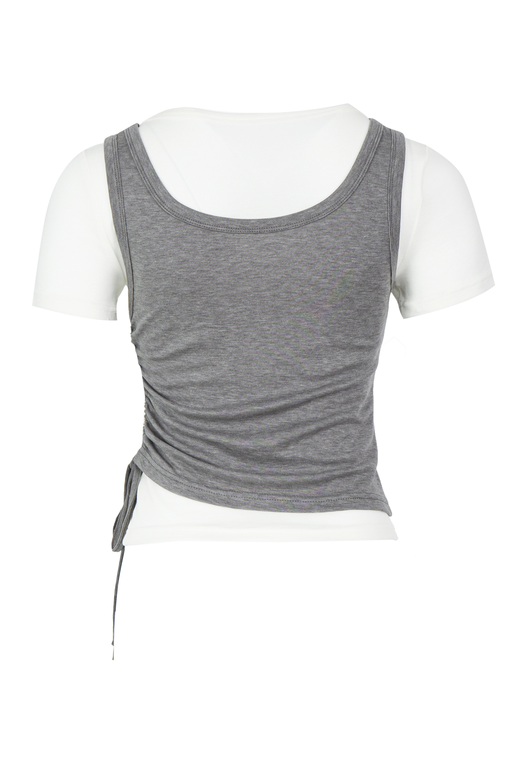 Women's Layered Look Side Ruched Top