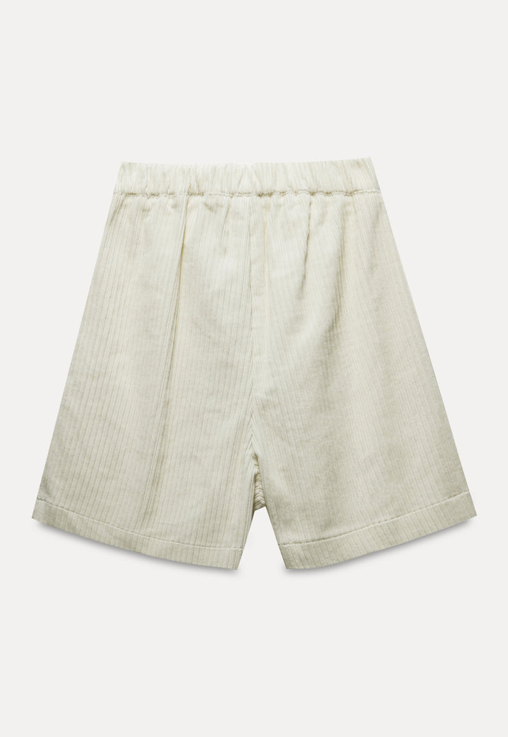 Pleated High-Waist Shorts