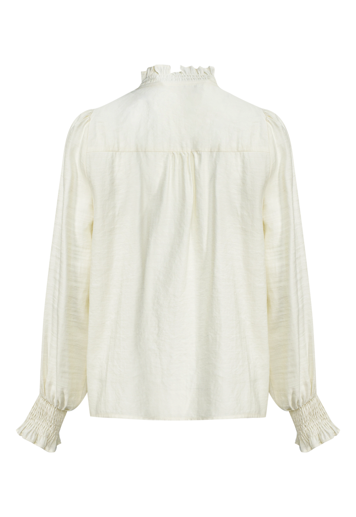 Women's Vintage-Inspired Ruffled High-Neck Blouse