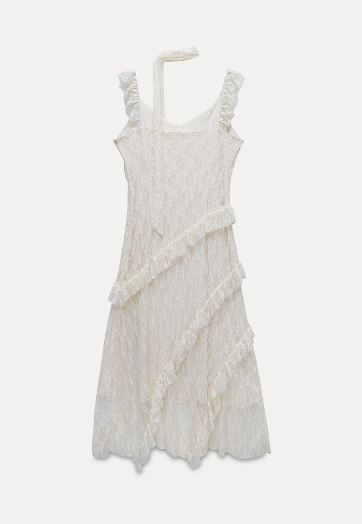 Women's Ruffled Lace Slip Dress