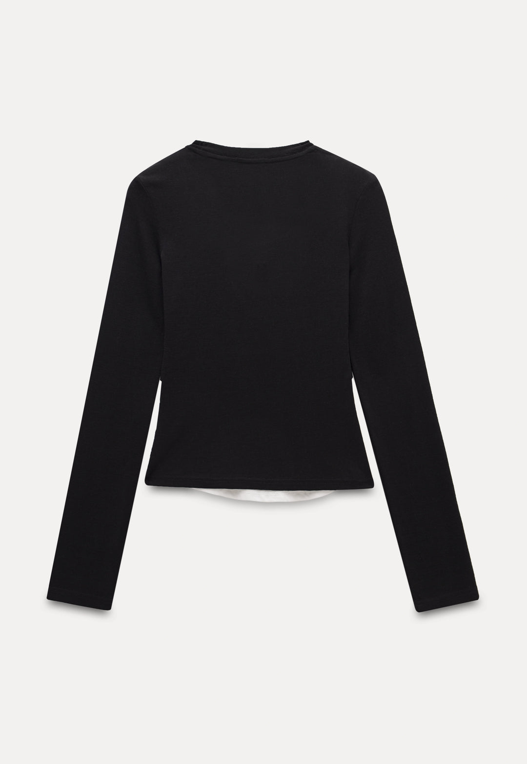 Color-Block Faux Two-Piece Long-Sleeve T-Shirt