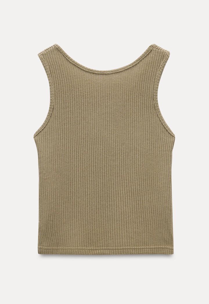 Casual Waffle Knit Tank Top