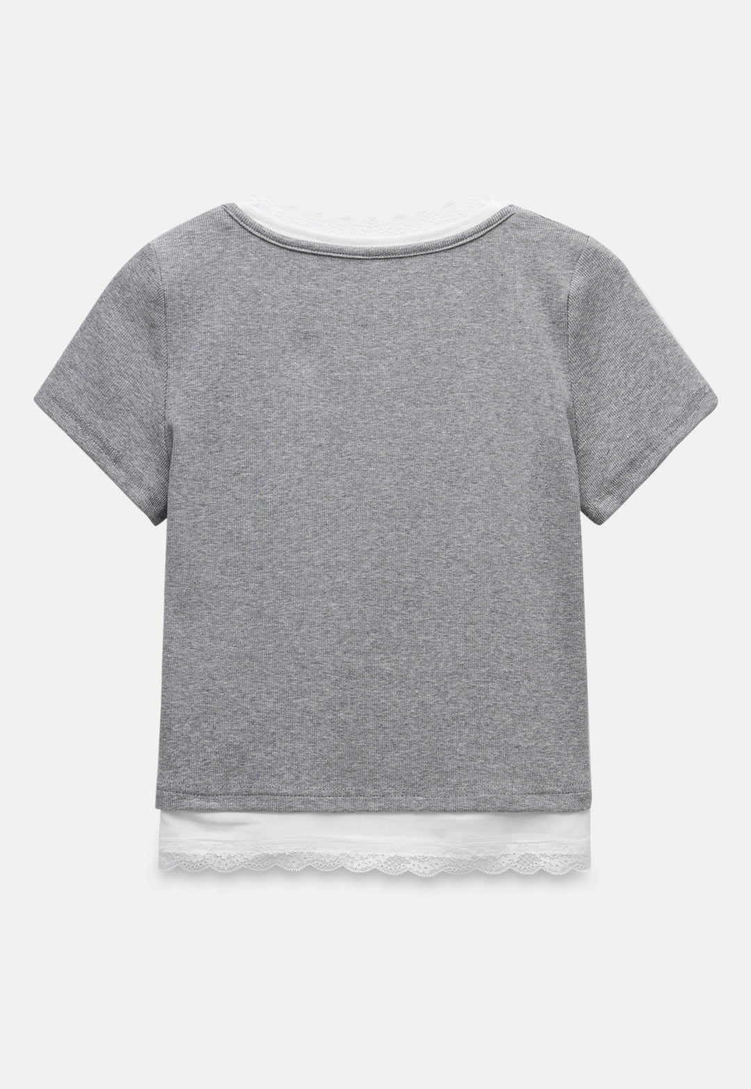 Women's Layered Lace-Trimmed Henley Tee