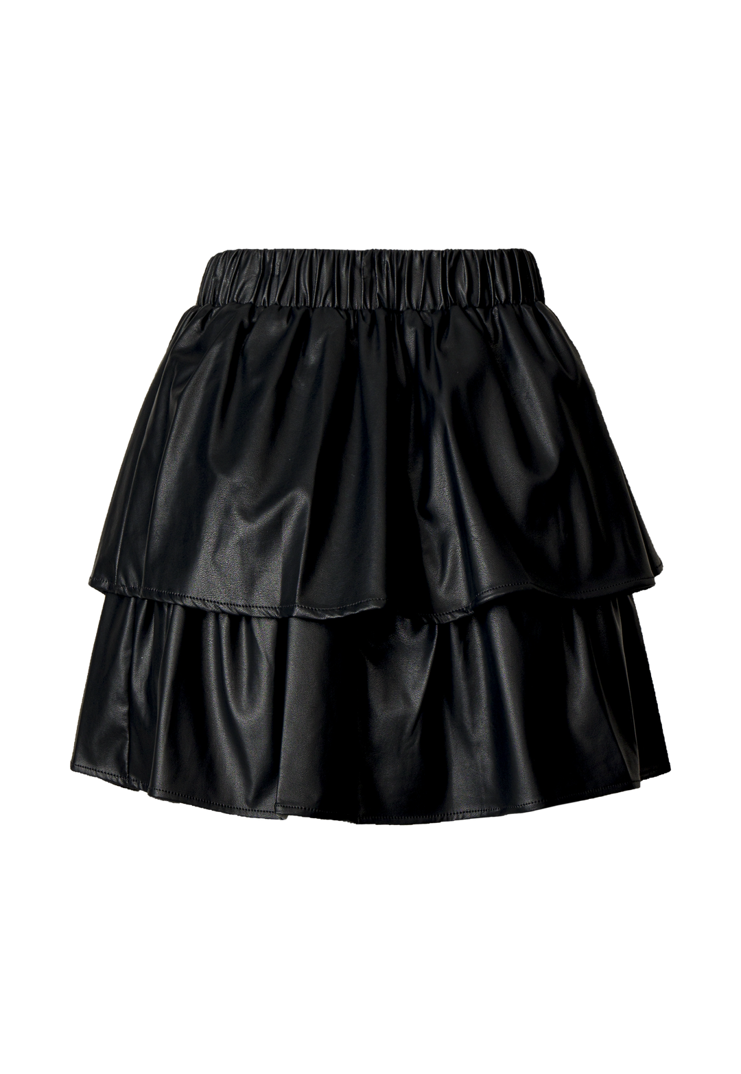 Women's Tiered Faux Leather Skirt