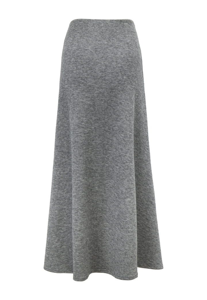 Gray Knit Midi Skirt