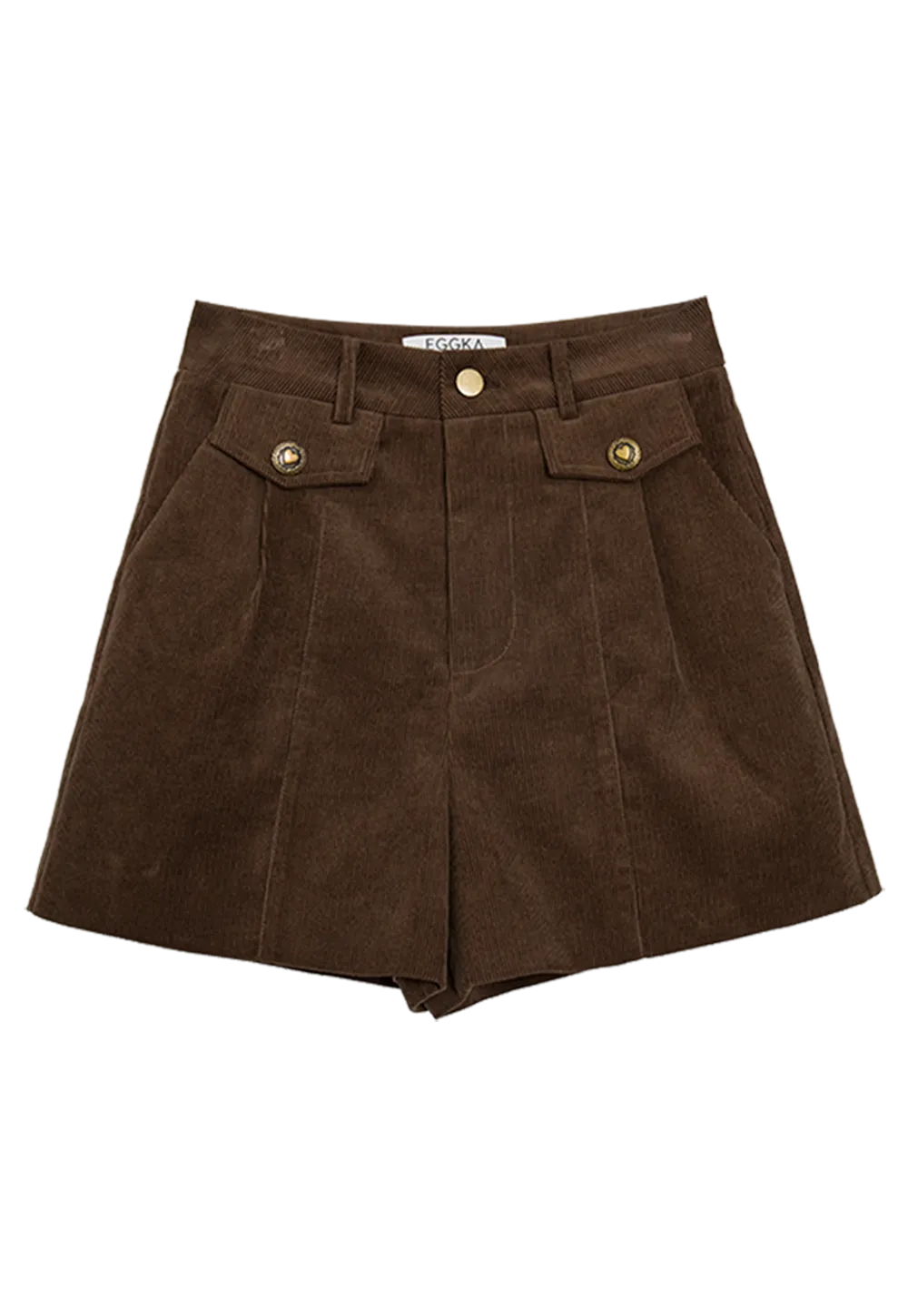 Damen-Shorts aus Cord mit hohem Bund