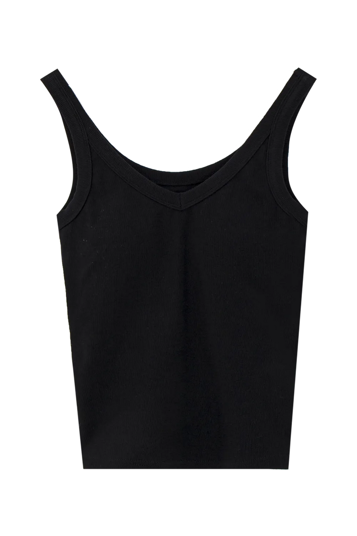 Klassisches geripptes Tanktop für Damen mit U-Ausschnitt