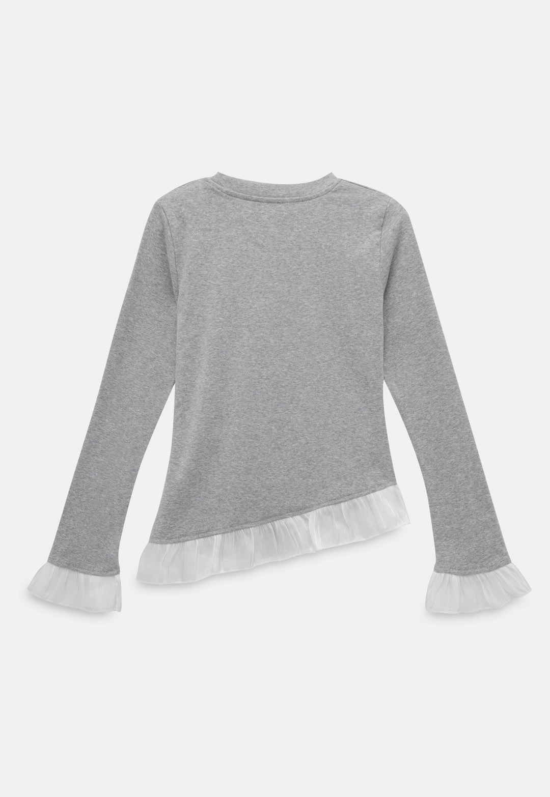 Women's Chic Ruffled Crew Neck Long Sleeve T-Shirt